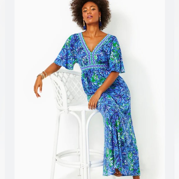 MINI BEYONCA DRESS, ABACO BLUE IN TURTLE AWE